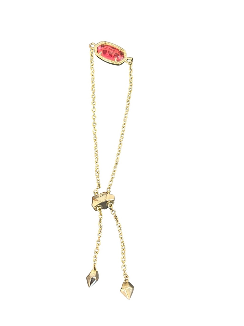 Kendra Scott Elaina Gold tone Adjustable Chain Bracelet pink